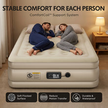 Load image into Gallery viewer, Simpli Comfy ComfortCoil Queen Air Mattress with Built-In Pump, 18" Raised - Simpli Comfy Inflatable Air Mattress