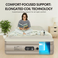 Load image into Gallery viewer, Simpli Comfy ConstantComfort Queen Air Mattress with Adjustable Dual Pump, 18" Raised - Simpli Comfy Inflatable Air Mattress