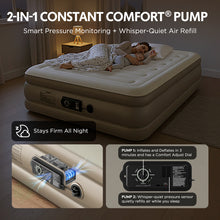 Load image into Gallery viewer, Simpli Comfy ConstantComfort Queen Air Mattress with Adjustable Dual Pump, 18" Raised - Simpli Comfy Inflatable Air Mattress
