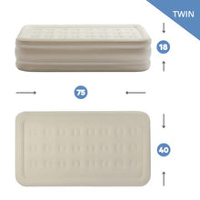 Load image into Gallery viewer, Simpli Comfy Inflatable Twin Air Mattress with Built in Pump Self Inflating Blow Up Durable Heavy Duty Stay Firm Comfortable Air Bed 18” Elevated for Home Guest Travel Relocate Camping - Simpli Comfy Inflatable Air Mattress