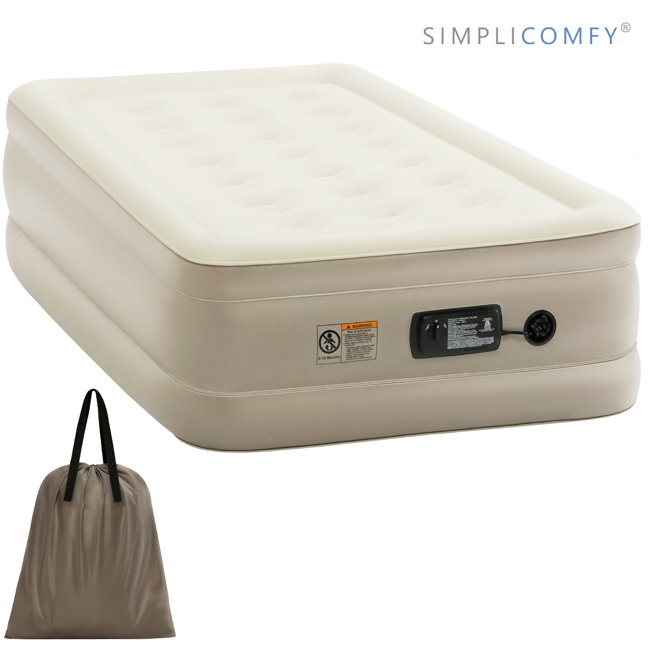 Twin size inflatable mattress sales with built in pump