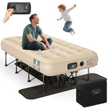 Load image into Gallery viewer, Simpli Comfy EZ Bed Twin — Self-Inflating Air Mattress with Built-In Steel Frame, Pump &amp; Wheeled Case - Simpli Comfy Inflatable Air Mattress
