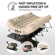 Load image into Gallery viewer, Simpli Comfy EZ Bed Queen — Self-Inflating Air Mattress with Built-In Steel Frame, Pump &amp; Wheeled Case - Simpli Comfy Inflatable Air Mattress
