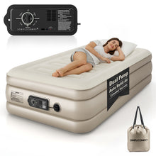 Load image into Gallery viewer, Simpli Comfy ConstantComfort Twin Air Mattress with Adjustable Dual Pump, 18" Raised - Simpli Comfy Inflatable Air Mattress
