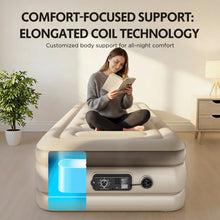 Load image into Gallery viewer, Simpli Comfy ConstantComfort Twin Air Mattress with Adjustable Dual Pump, 18" Raised - Simpli Comfy Inflatable Air Mattress
