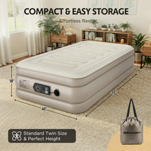 Load image into Gallery viewer, Simpli Comfy ConstantComfort Twin Air Mattress with Adjustable Dual Pump, 18" Raised - Simpli Comfy Inflatable Air Mattress
