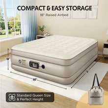 Load image into Gallery viewer, Simpli Comfy ComfortCoil Queen Air Mattress with Built-In Pump, 18" Raised - Simpli Comfy Inflatable Air Mattress
