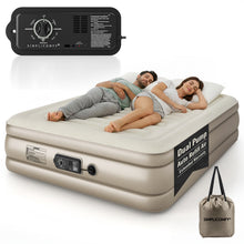 Load image into Gallery viewer, Simpli Comfy ConstantComfort Queen Air Mattress with Adjustable Dual Pump, 18" Raised - Simpli Comfy Inflatable Air Mattress
