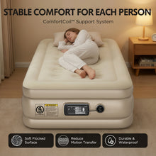 Load image into Gallery viewer, Simpli Comfy ComfortCoil Twin Air Mattress with Built-In Pump, 18" Raised - Simpli Comfy Inflatable Air Mattress
