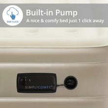 Load image into Gallery viewer, Simpli Comfy Inflatable Twin Air Mattress with Built in Pump Self Inflating Blow Up Durable Heavy Duty Stay Firm Comfortable Air Bed 18” Elevated for Home Guest Travel Relocate Camping - Simpli Comfy Inflatable Air Mattress
