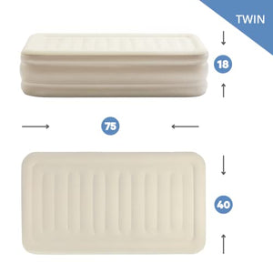 Simpli Comfy Inflatable Twin Air Mattress with Built in Dual Pump Choose Your Firmness Level Self Inflating Blow Up Air Bed 18” Elevated for Home Guest Travel Relocate Camping - Simpli Comfy Inflatable Air Mattress