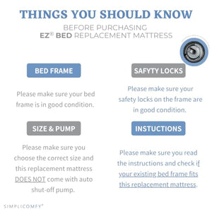 Simpli Comfy EZ Bed Replacement Air Mattress (Twin) Please Read Instructions Before Purchasing - Simpli Comfy Inflatable Air Mattress