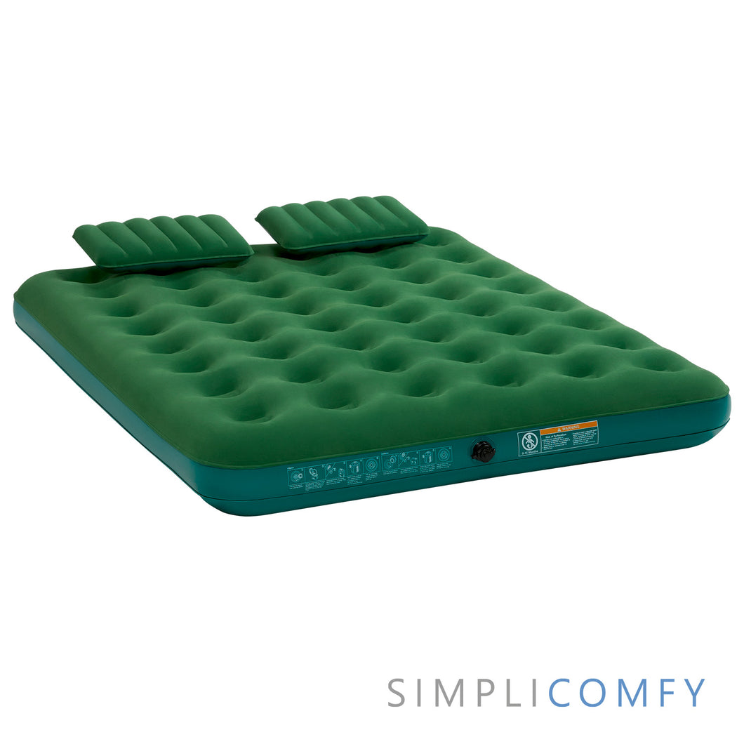 Inflatable Air Mattress Portable Air Bed and 2 Inflatable Pillows with Portable Battery Pump (Queen) - Simpli Comfy Inflatable Air Mattress